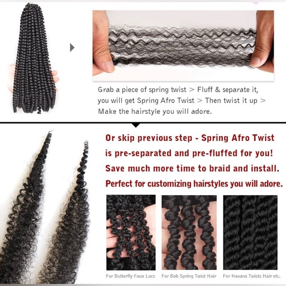 16” Soft Afro Twist Braiding Hair Long Spring Twist Faux Locs Crochet6 Packs #30 - Picture 4 of 9